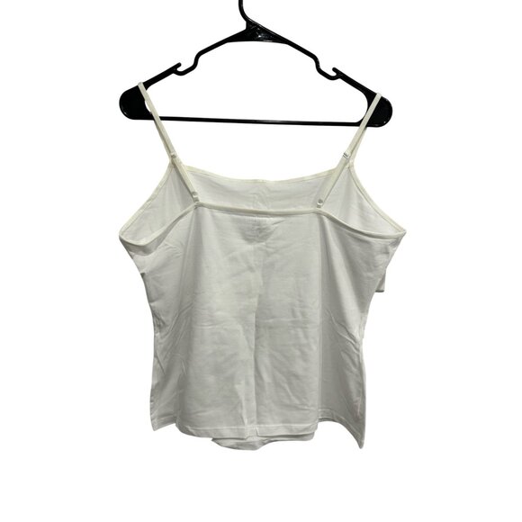 George Womens White Cami Cotton Spandex Adjustable Straps Sz XL - Picture 2 of 9